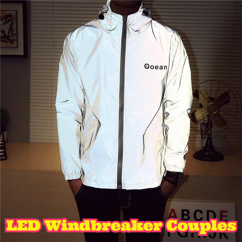 LED تضيء سترة واقية الأزواج رك - مراجعة Reflective Running Jacket وسعره